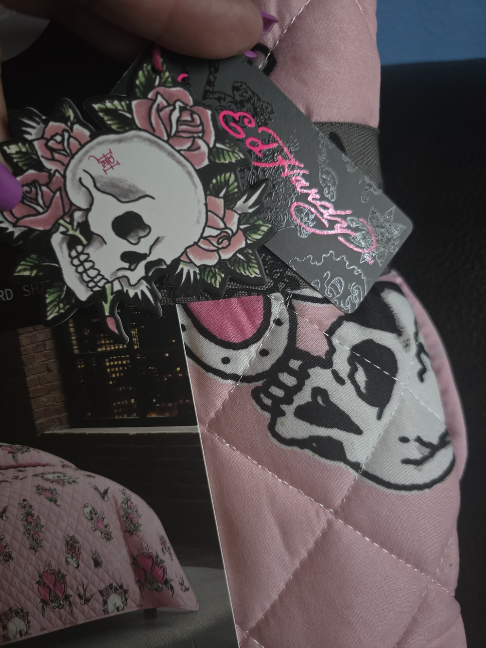 Ed Hardy Pink 3-Piece Queen Quilt Set - Picture 3 of 3